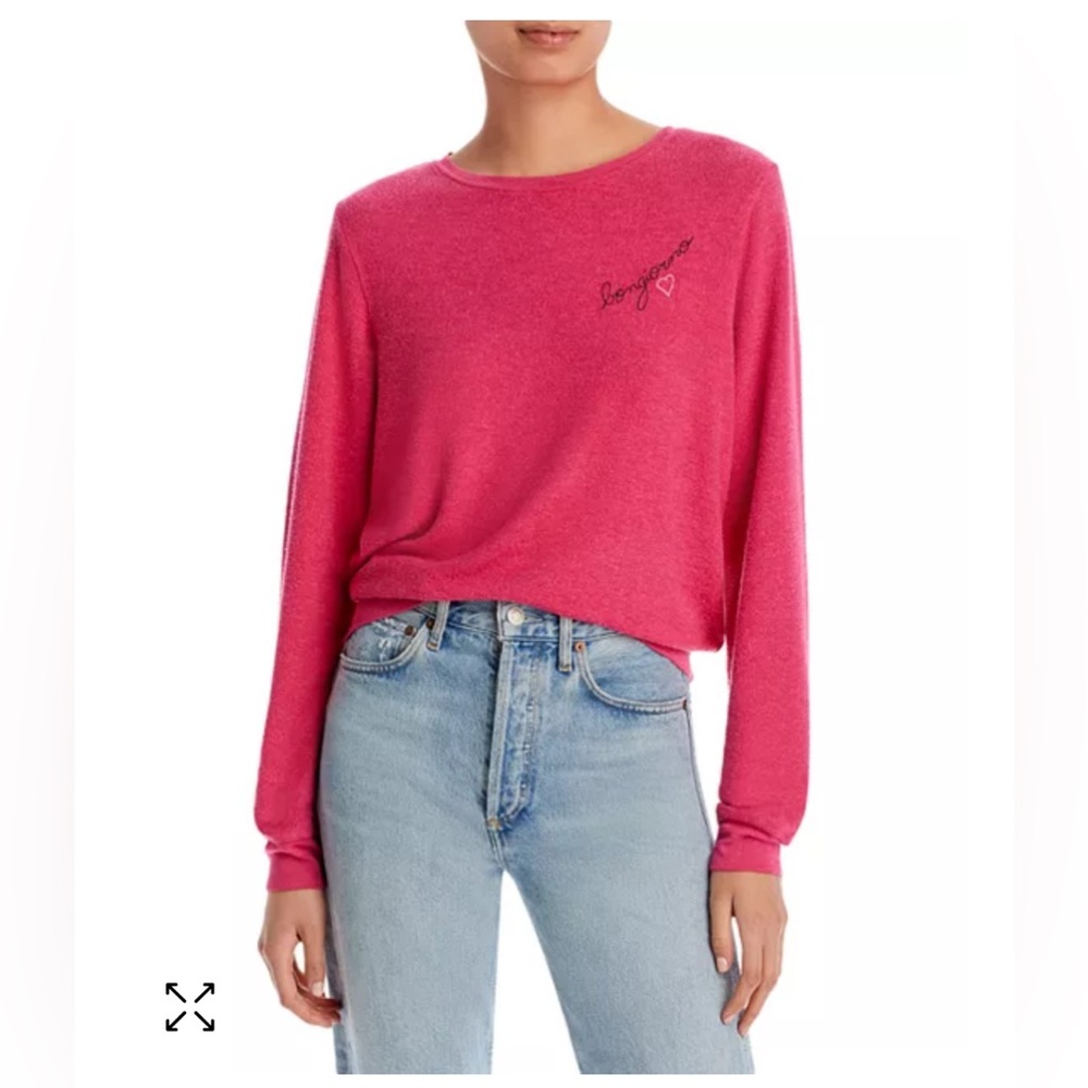 WILDFOX “Buongiorno” Pink Pullover Sweatshirt – Size S